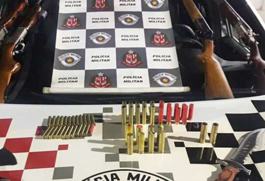Arma apreendida apos morte em salto