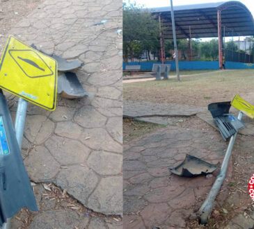 Carro bate em postinho praÇa corolla e foge cópia