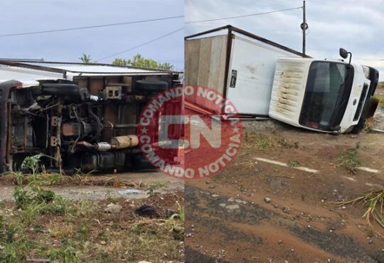 CaminhÂo tomba com a forÇa do vento