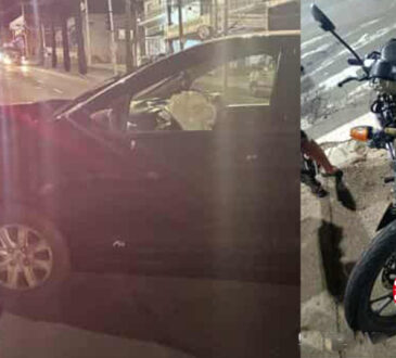 Colisão moto e carro manoel ruz perez
