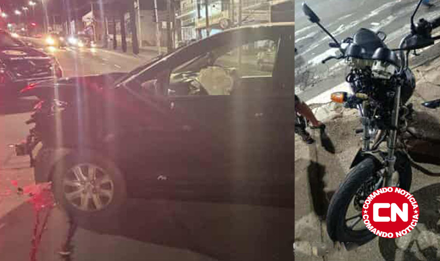 Colisão moto e carro manoel ruz perez