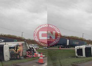 Carreta tomba em itu e fere 4