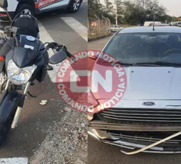 Colisão moto e carro alameda fundituba