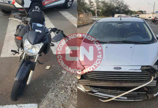 Colisão moto e carro alameda fundituba