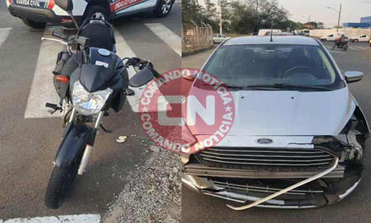Colisão moto e carro alameda fundituba