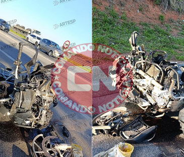 Moto bmw bate caminhão fatla d pedro