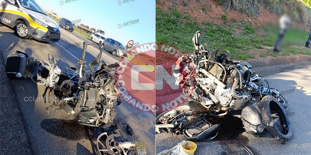 Moto bmw bate caminhão fatla d pedro