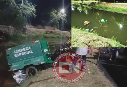 Moto cai dentro lago campo bonito
