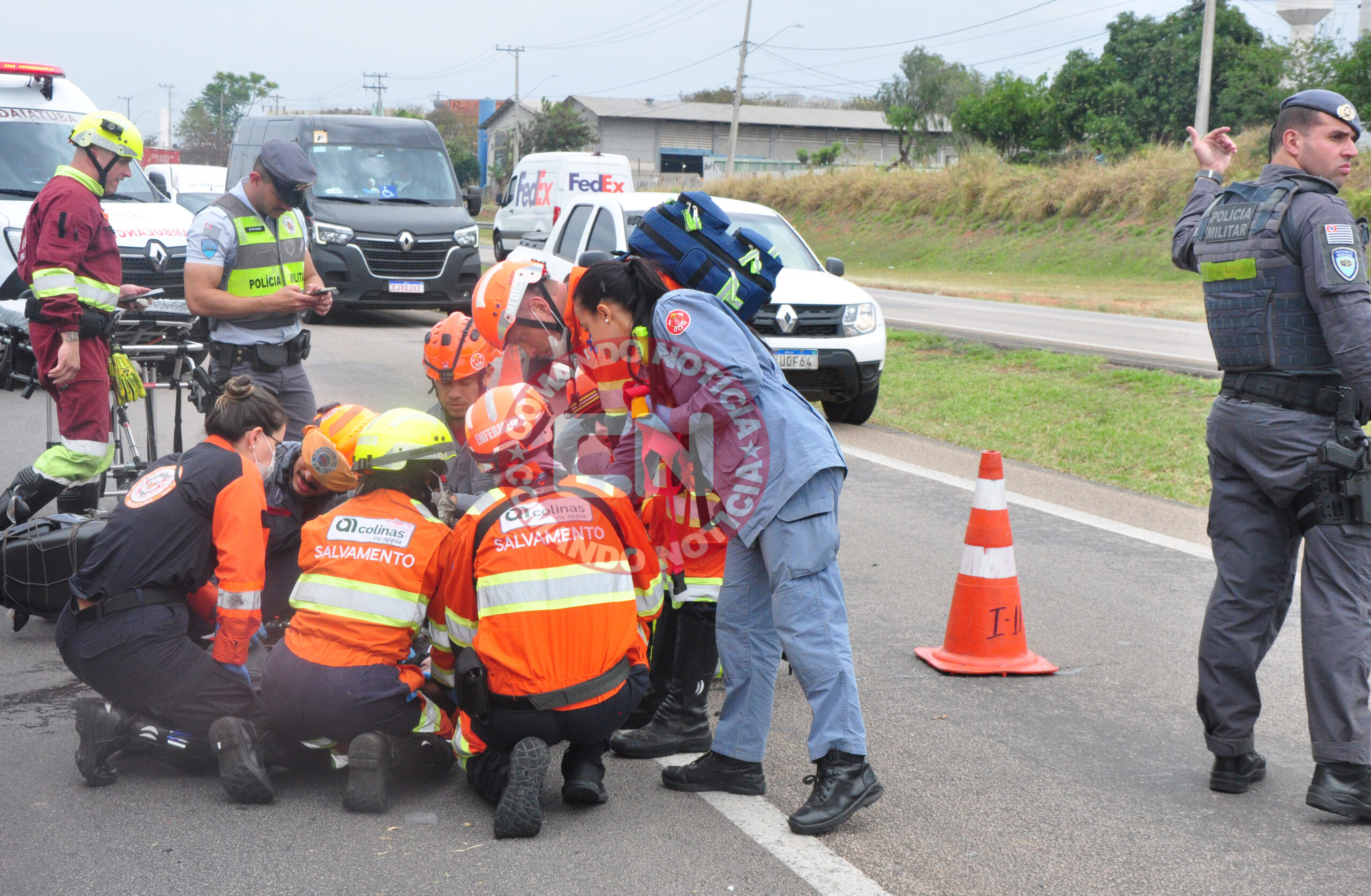 Mulher enrosca o braÇo em acidente sp 75 8