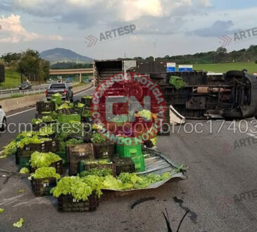 Caminhão de verduras tomba na castelo cópia