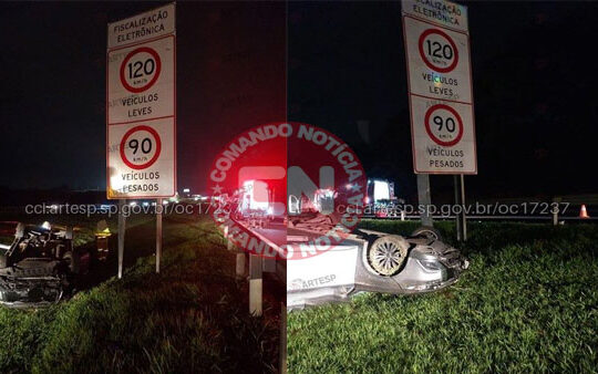 Capotamento bandeirantes de mitsubichi mata um