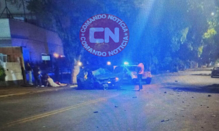 Carro bate em arvore na almirante tamandaré