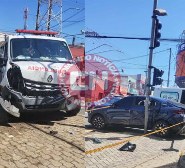 Colisão ambulancia salto