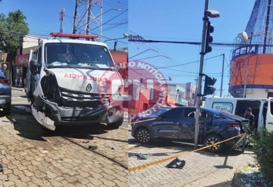 Colisão ambulancia salto