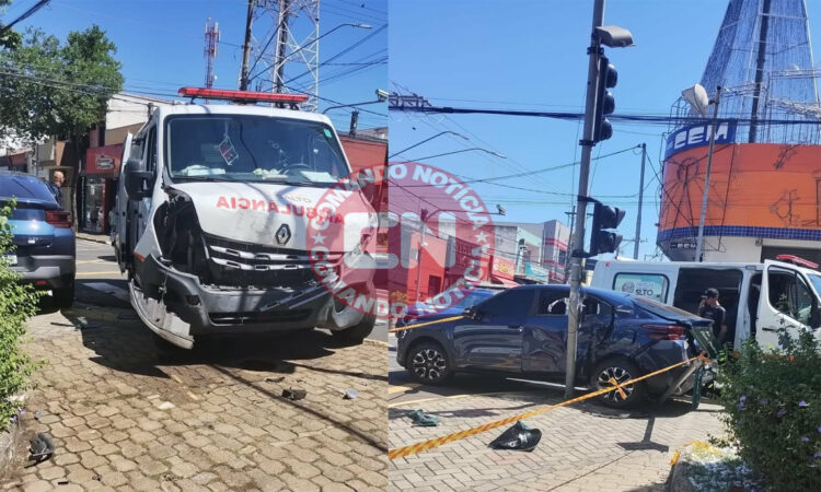 Colisão ambulancia salto