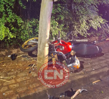Moto bate em poste na polares 2