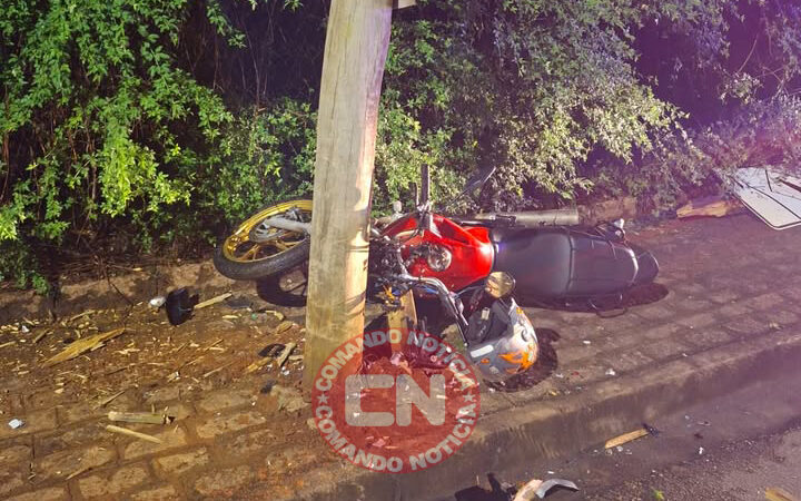 Moto bate em poste na polares 2