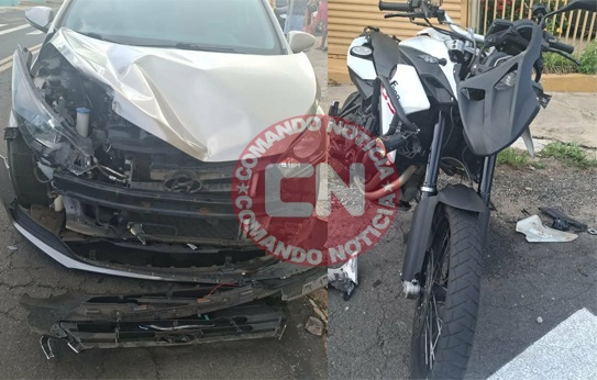 ColisÂo moto e carro 5 de julho