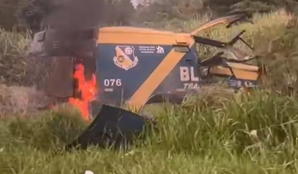 Carro forte explodido piracicaba