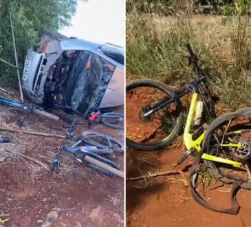 Ciclistas atropelados em araras
