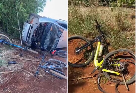 Ciclistas atropelados em araras