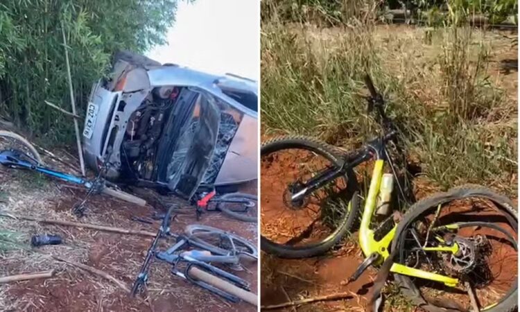 Ciclistas atropelados em araras