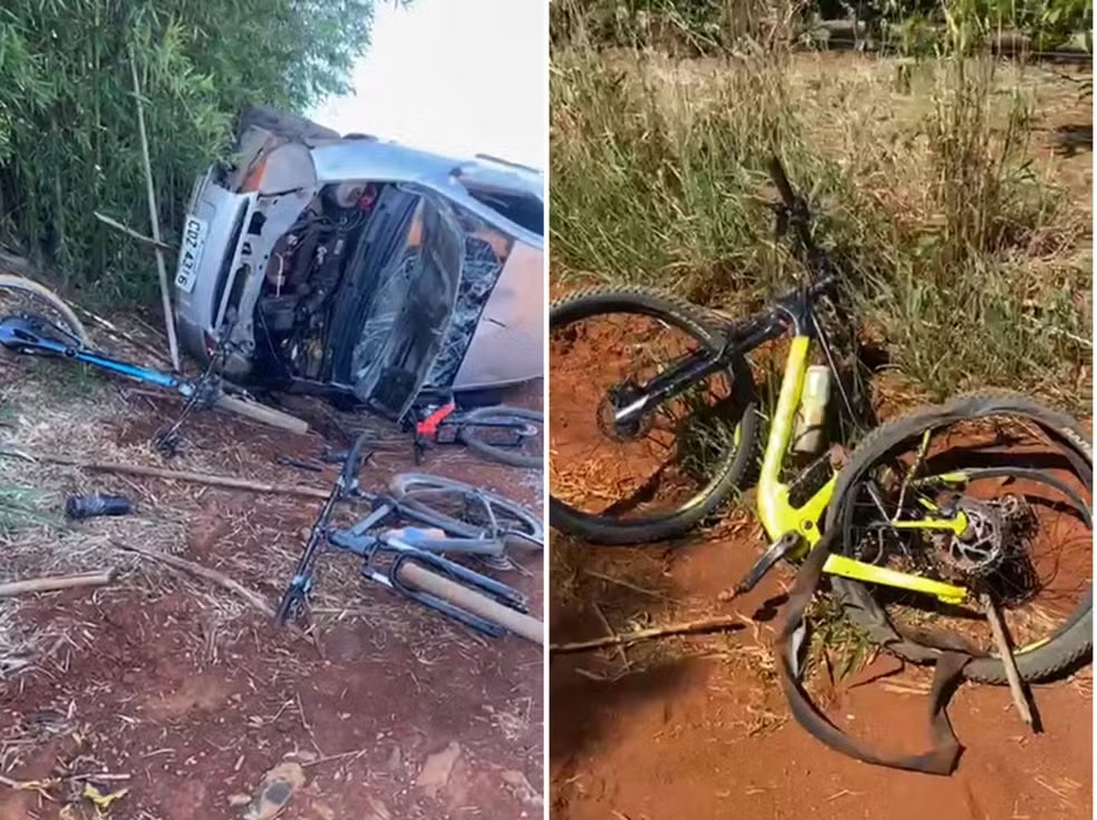 Ciclistas atropelados em araras
