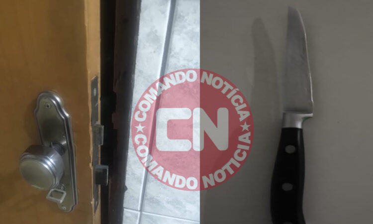 Homem tentar esfquear mulher