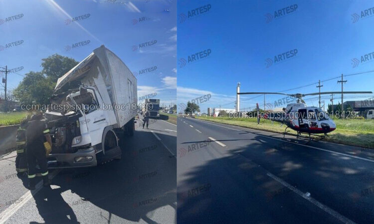 Acidenet grave caminhÃo em rodovia de limeira 3