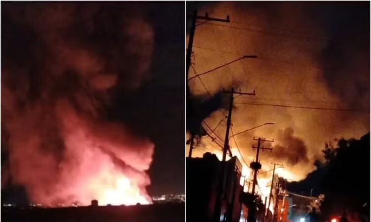 Incêndio em galpóes em salto