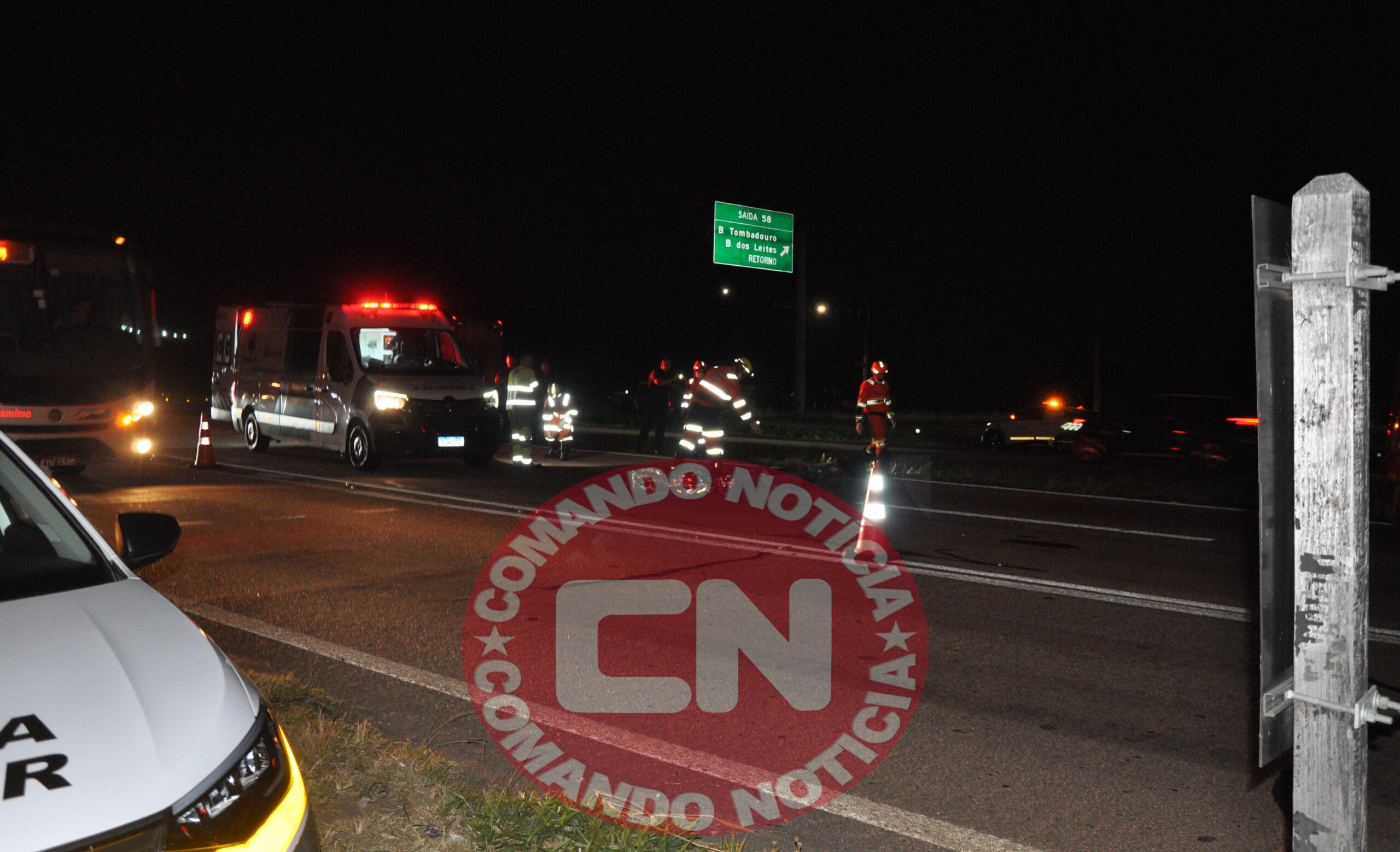 Mulher morre no km 58