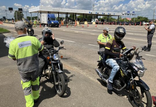 Os motociclistas serão alvo das campanhas educativas durante o maio amarelo em várias cidades do trecho da via colinas
