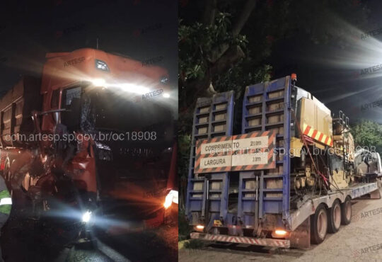 Colisão duas carretas campinas