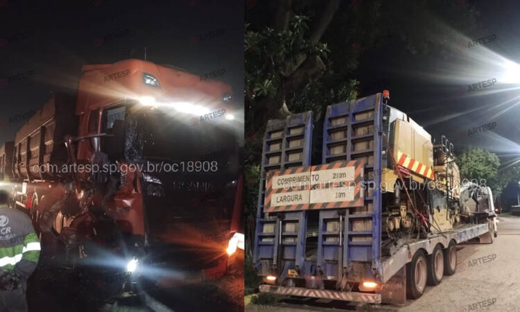 Colisão duas carretas campinas