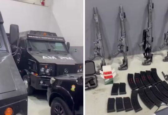 Carros forte e fuzil apreendidos em mogi das cruzes
