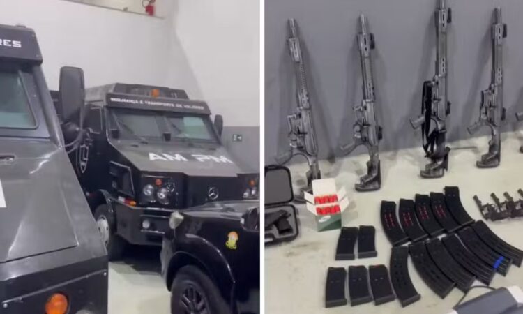 Carros forte e fuzil apreendidos em mogi das cruzes