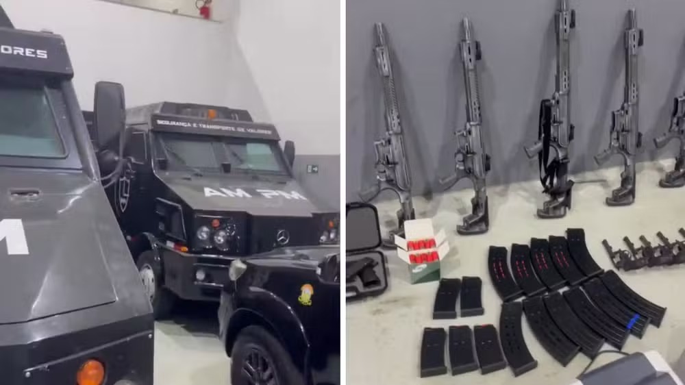 Carros forte e fuzil apreendidos em mogi das cruzes