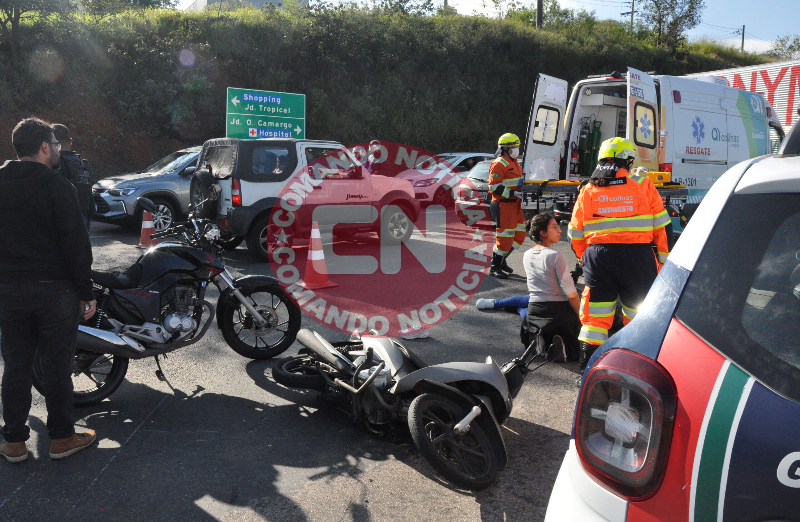 ColisÃo motos e onibus vicinal