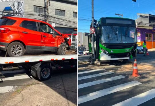 Colisão carro busão campinas bitencourt