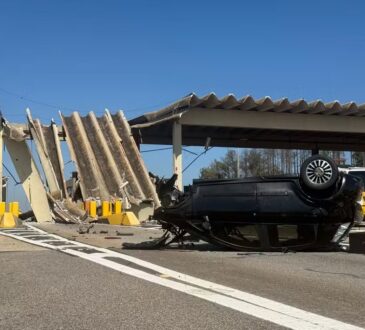 Carro colide em praÇa de pedagio jorge tamon