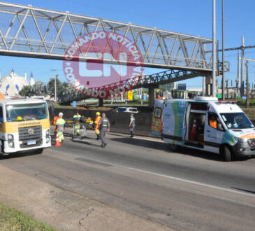 ColisÃo moto e caminhÃo km 52 3