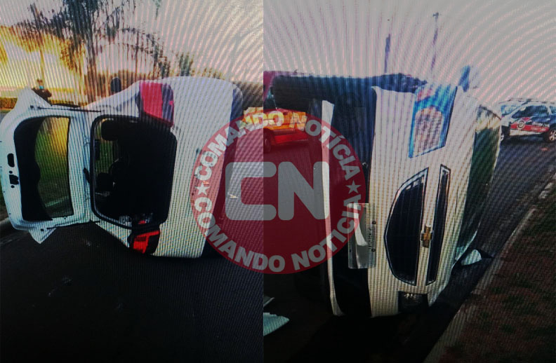 Onix atinge moto e tomba europark