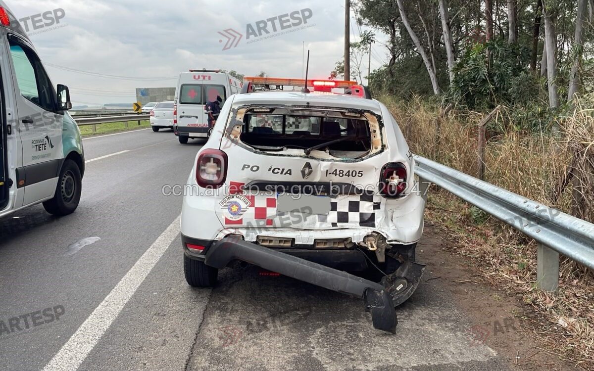 Viatura da pm monte mor acidentada