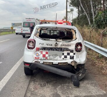 Viatura da pm monte mor acidentada