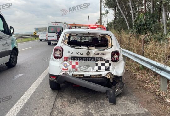 Viatura da pm monte mor acidentada