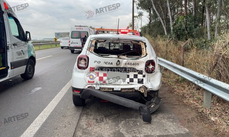 Viatura da pm monte mor acidentada