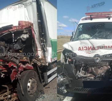 ColisÃo ambulancia e carreta mogi guaÇu