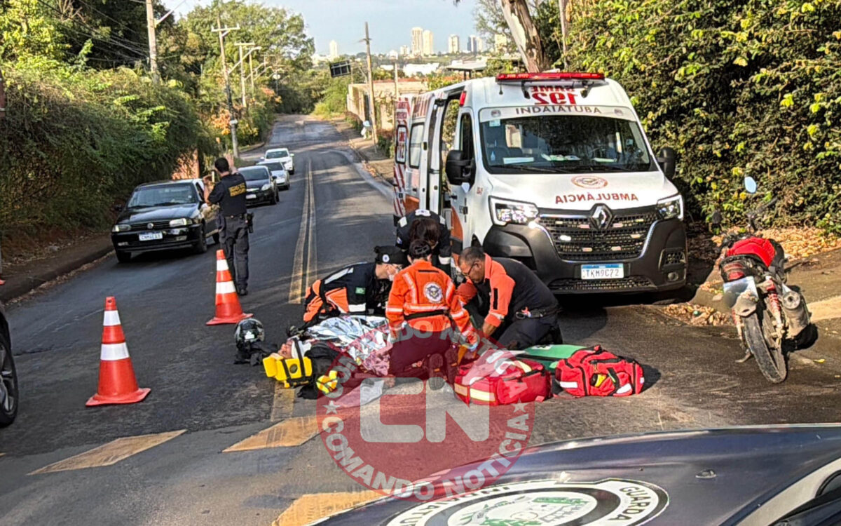 Queda de moto desvio pedagio