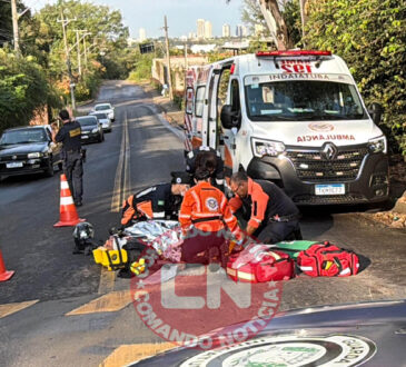 Queda de moto desvio pedagio