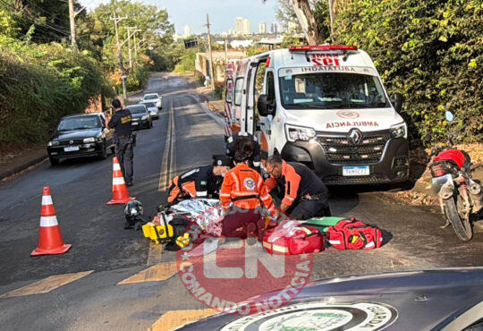 Queda de moto desvio pedagio